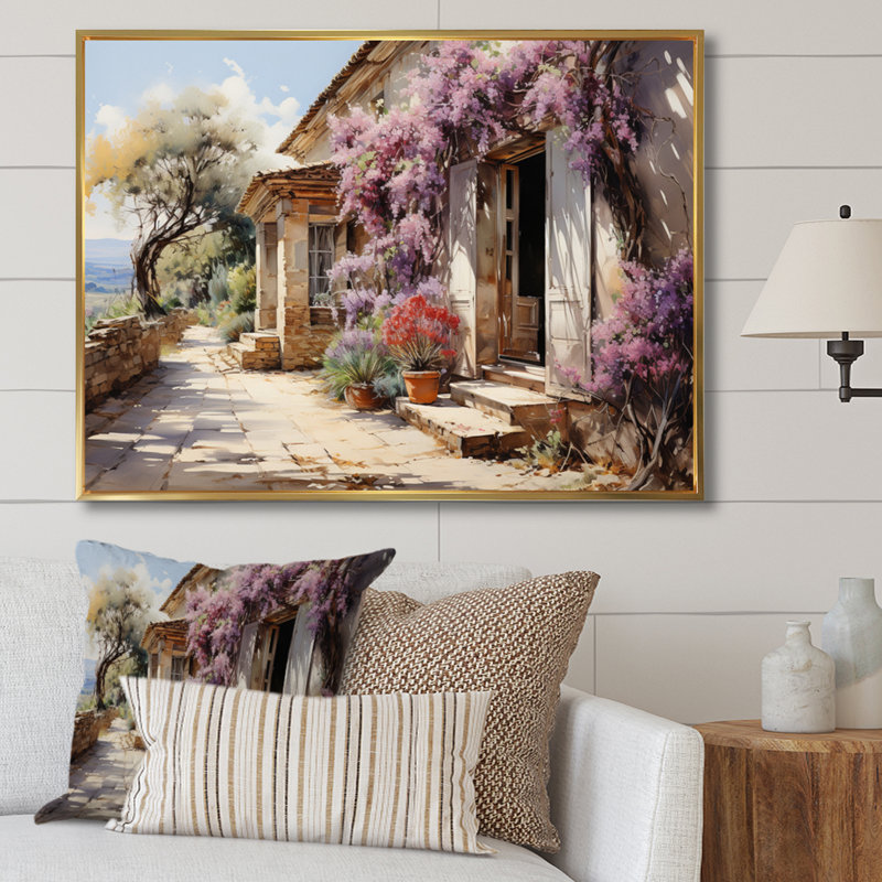 Marzavion, jardin des Aix français - reproduction d'art, H 16 po x l 32 po x P 1 po, Cadre flottant doré