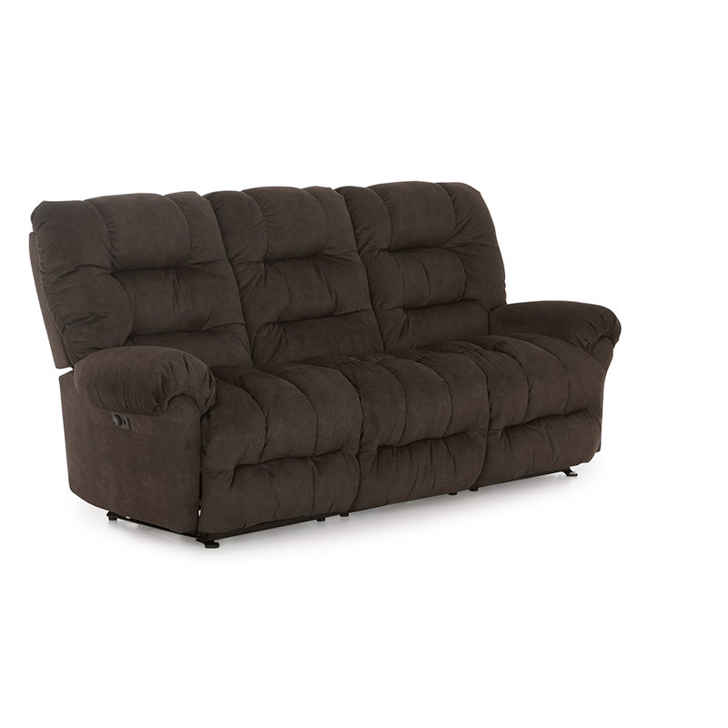 92.5'' Upholstered Reclining Sofa, Mocha