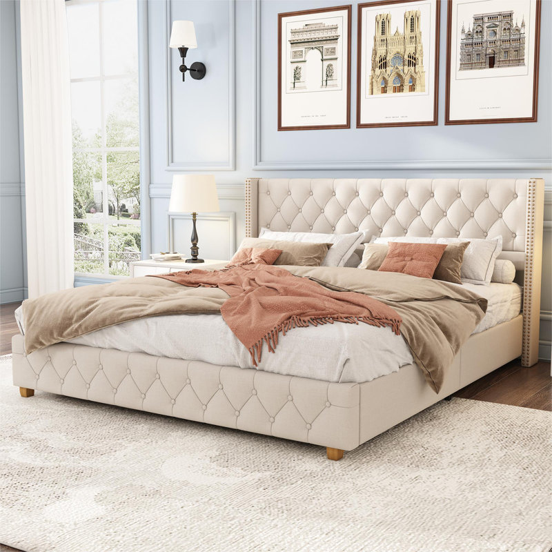 Kenny Upholstered Bed, European Kingsize (160 x 200cm)