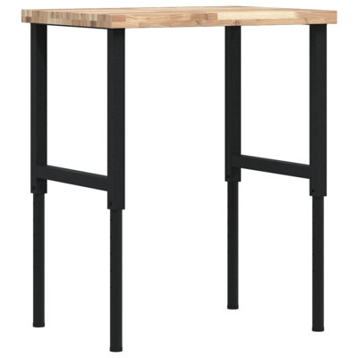 Solid Wood Top Height-Adjustable Workbench