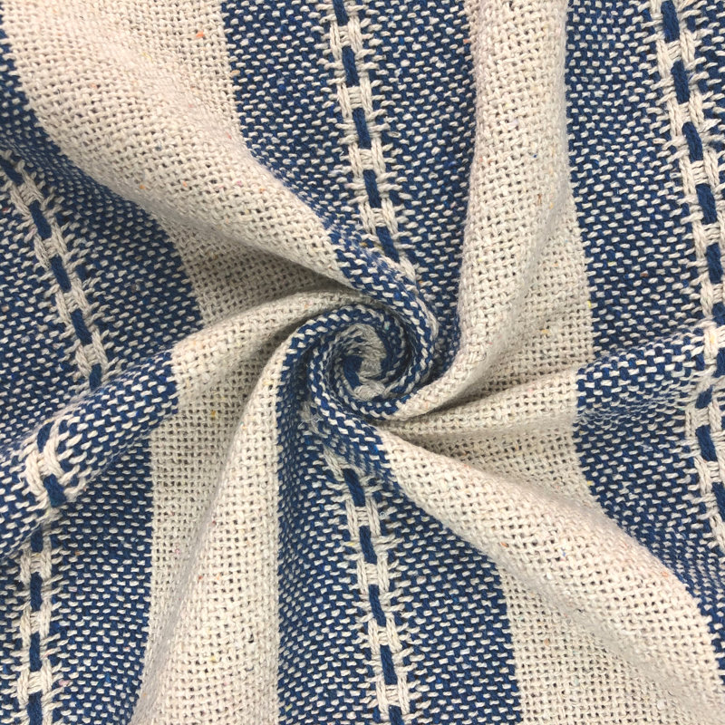 Couverture en coton, Simple, Bleu / beige