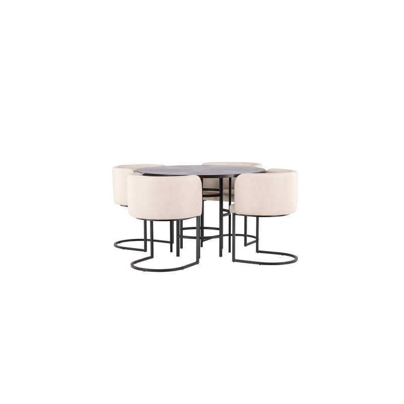 Adelia 4 - Person Dining Set, Brown