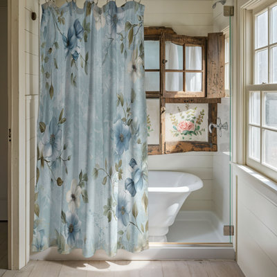 Rideau de douche Timeworn Blue Florals - 1 pièce