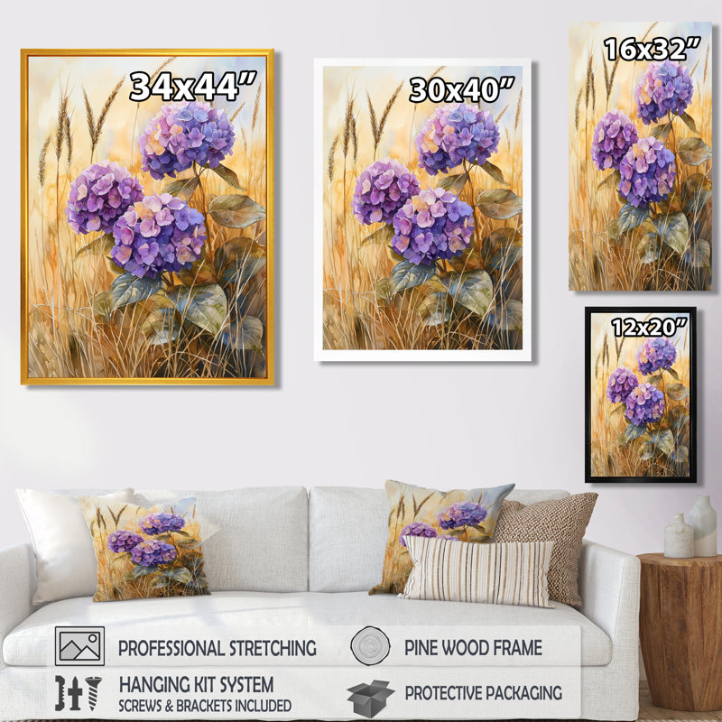 Heitmann - Floral Wall Decor, H 32 po x l 16 po, Reproduction encadrée d'une seule photo, Blanc