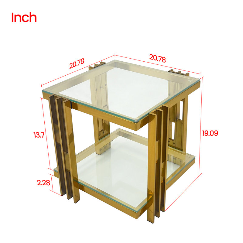 Ensemble de table de salon 3 pièces - 1 table basse et 2 pièces