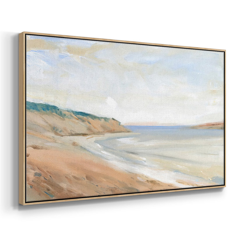 Étude de rivage I, Pas de tapis, H 17 po x l 25 po x P 2 po, Toile encadrée flottée blanche
