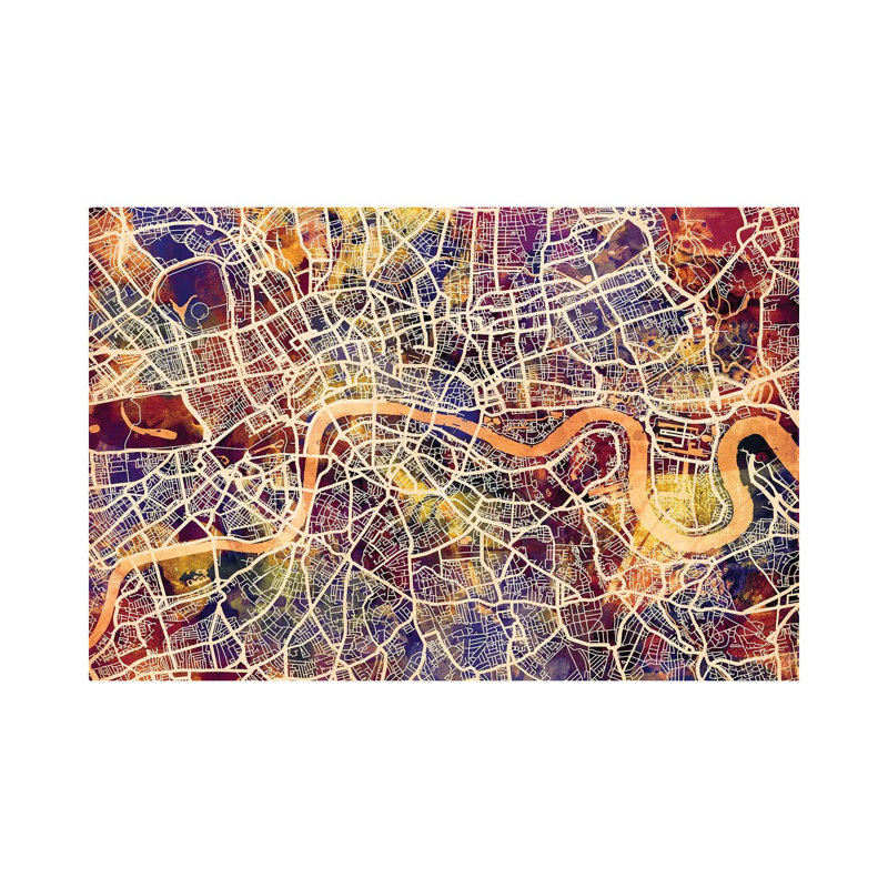 London England Street Map I by Michael Tompsett - Wrapped Canvas Gallery-Wrapped Canvas Giclée, 20.32 cm H x 30.48 cm W