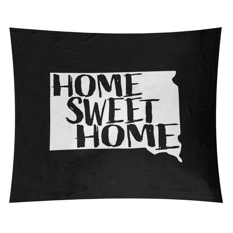 Tapisserie Home Sweet South Dakota, H 80 po x l 68 po, Noir