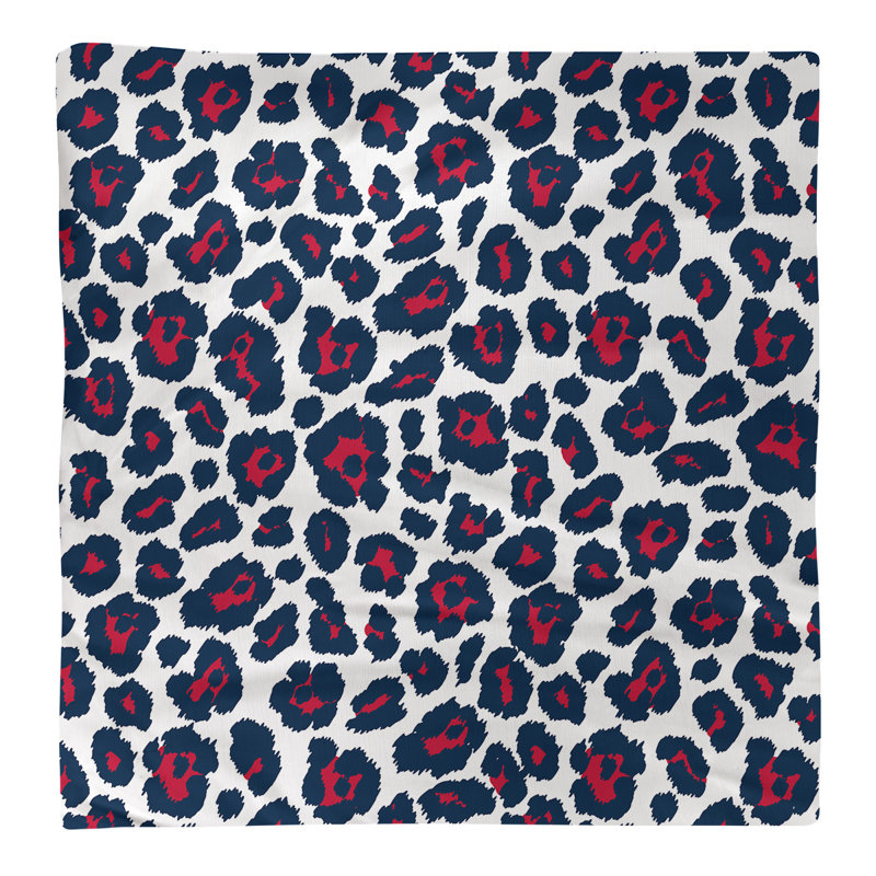 Cotton Animal Print Square Napkin, White/Red, 22" x 22"