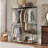 Anghel Industrial Rustic Open Wardrobe Garment Rail With Storage Shelves