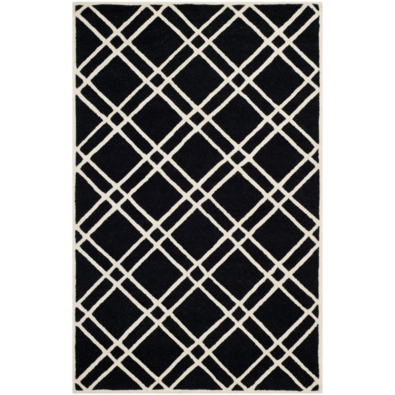 Rossmoor Geometric Wool Hand Woven Area Rug, Rectangle 152 x 244 cm
