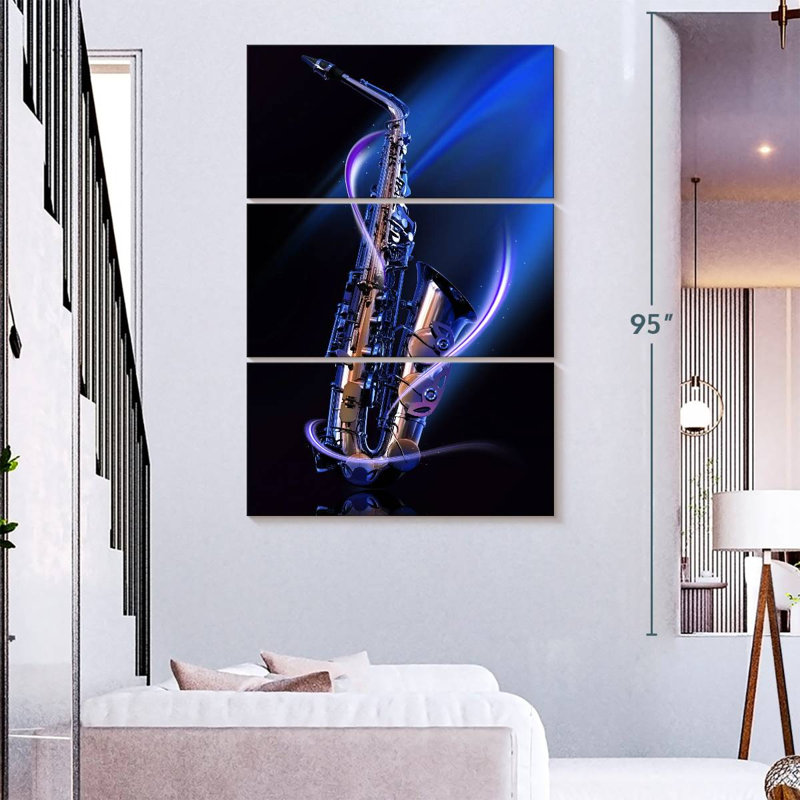 Saxophone lumineux Abarca, H 74 po x l 48 po