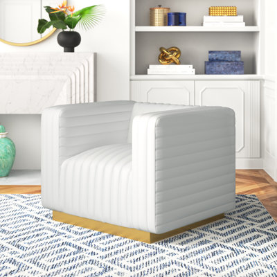Charisma Channel Tufted Performance Velvet Accent Armchair