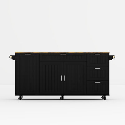 63" W Kitchen Island With Leaf