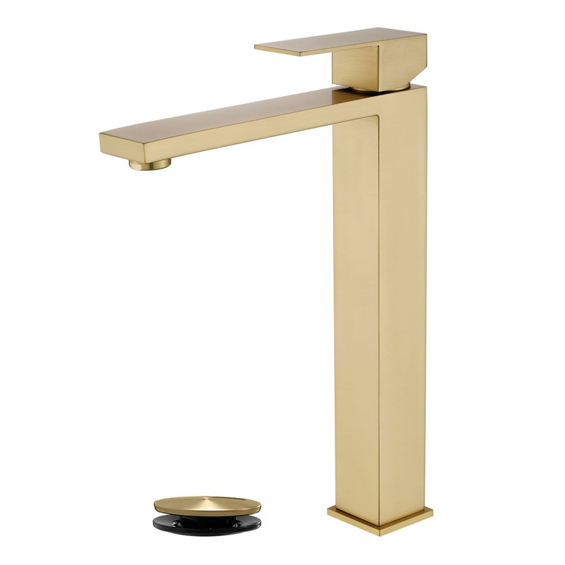 Robinet de lavabo de salle de bain à un trou avec drain escamotable Robinet de lavabo de salle de bain à poignée simple