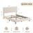 Full Modern Upholstered Platform Bed Frame with Adjustable Headboard, Heavy Duty Wood Slats, Noise-Free, No Box Spring Needed, Easy Assembly - Ivory White-92842499-92842510