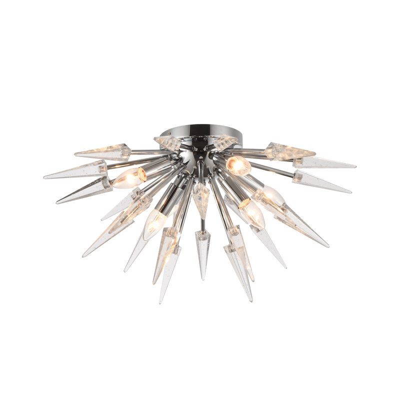 Transitional 4 Light Sputnik Crystal Flush Mount