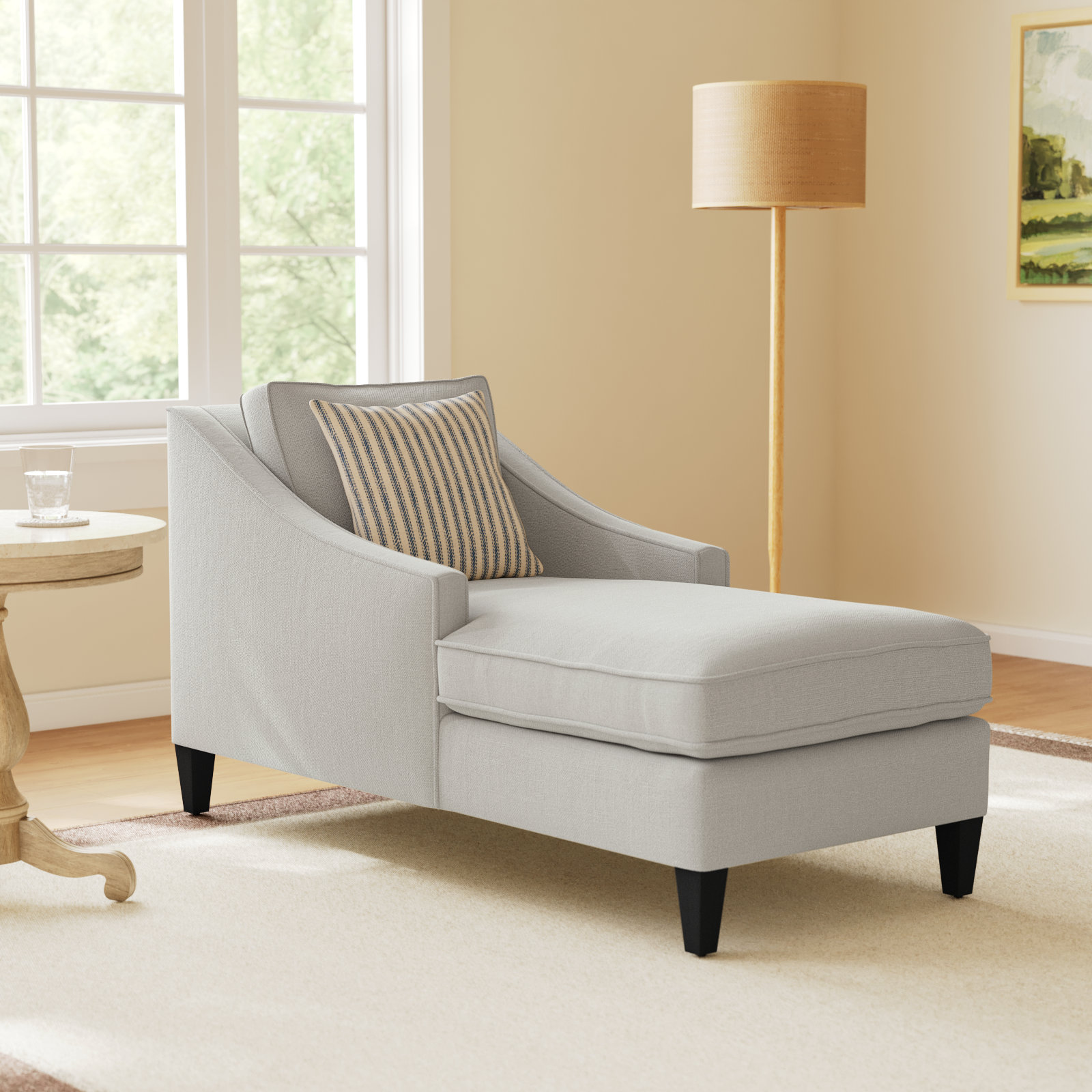 Chaise Lounge, White Sugar Performance; 0863-91, Java Finish