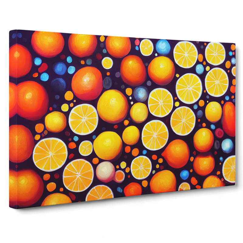 Sliced Oranges Fruit - Wrapped Canvas, 50cm H x 76cm W x 3cm D