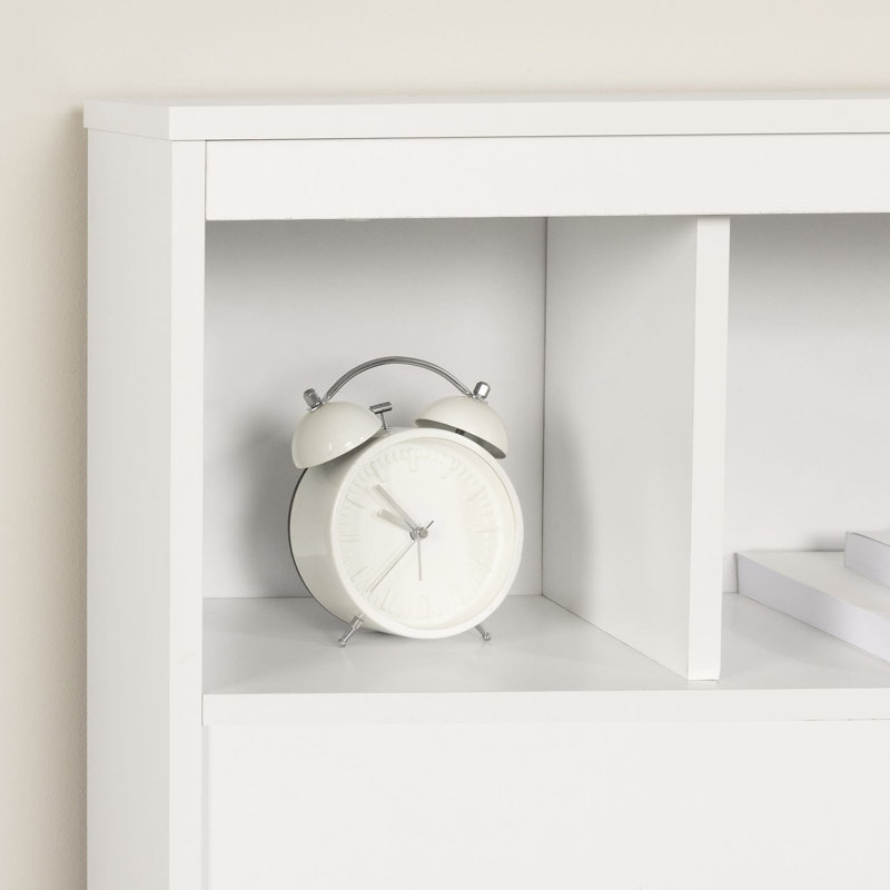 Pure White Fusion Full Bookcase Headboard with Storage
