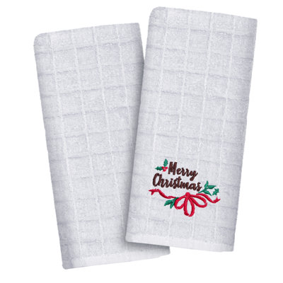 thumbnail image 2 of Allure Bath Fashions Christmas Towel Set - 2pk Hand & Guest Towels, 100% Cotton Embroidered 2 of 2