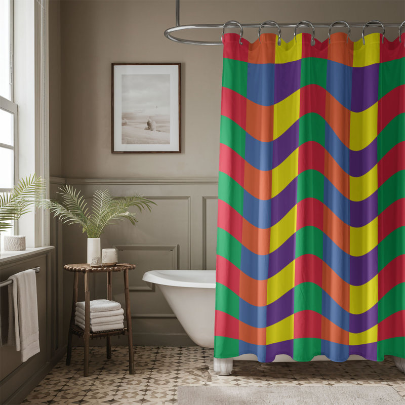 Rainbow Funk - Premium Shower Curtain, 74" H x 71" W