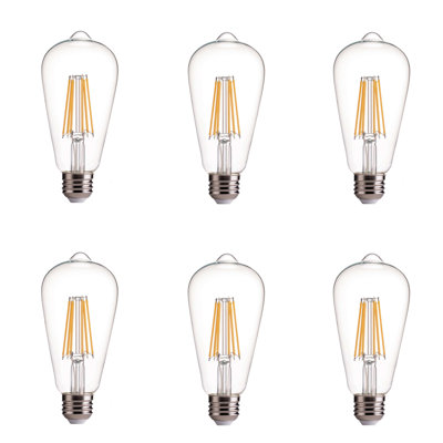 75 Watt Equivalent, ST19 LED, Dimmable Light Bulb, Warm White (3000K) E26/Medium (Standard) Base