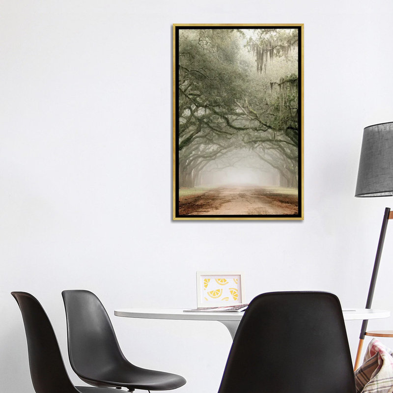 Plantation Drive, 40" H x 26" W x 1.5" D, Gold Floater Framed Canvas
