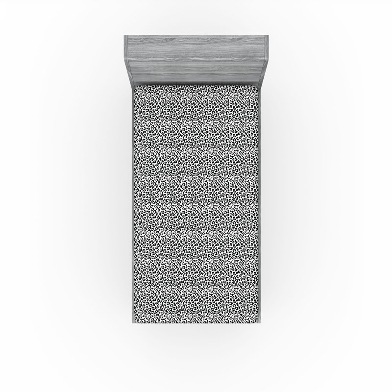 Drap-housse Ambesonne, paquet de 2, Drap-housse simple TG, Noir / blanc avec imprimé animal