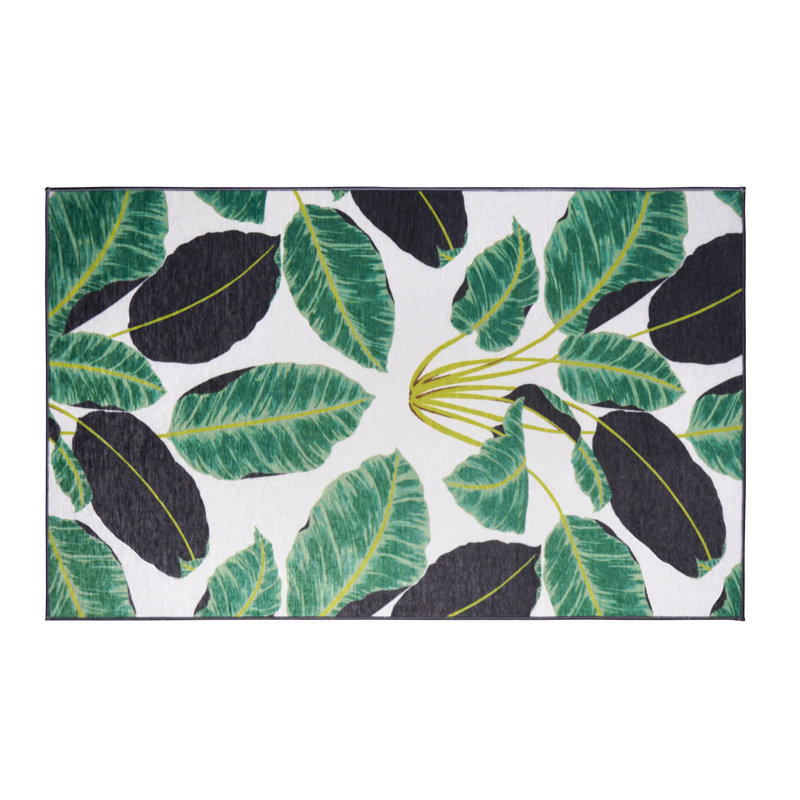 Tapis rectangulaire 3 pi x 5 pi Hojas Rainforest Emerald