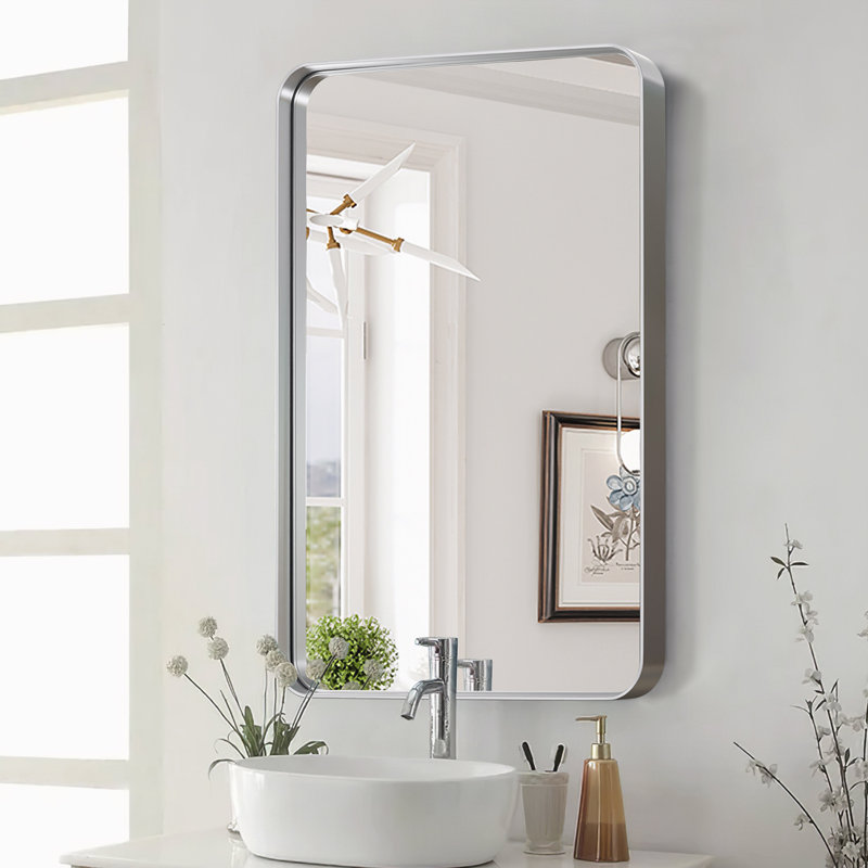 Miroir de salle de bain Morelock, Argent, 32" x 22"