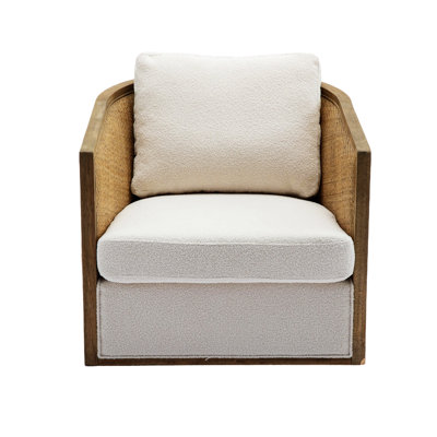 Fauteuil demi-tonneau pivotant de 30,12 po Antonina