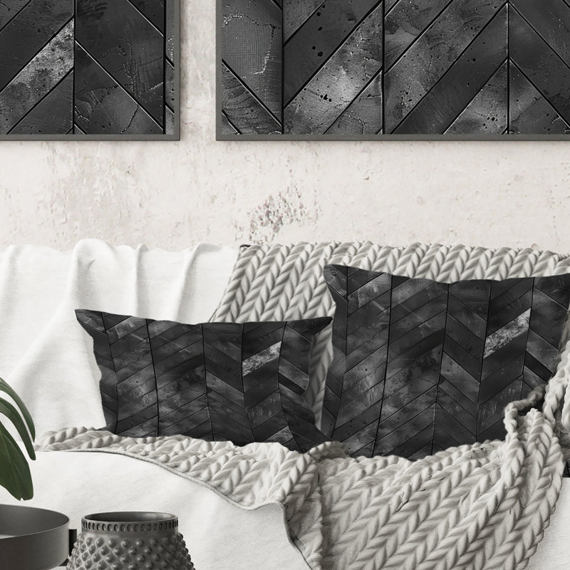 Imprimé chevron noir IV - Coussin lombaire traditionnel