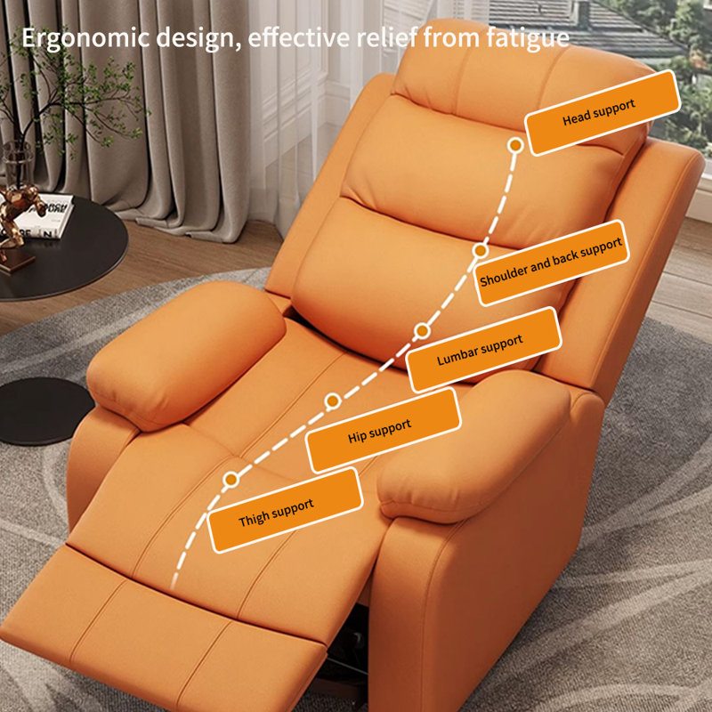 Fauteuil inclinable ergonomique et confortable, Orange Leathaire