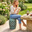 Tabouret de jardin extérieur en céramique 12,4 po x 17,9 po, bleu-1832941736