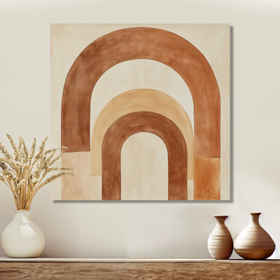 Neutral Arch Horizon - Abstract Boho Metal Wall Art, Bohemian Metal Print