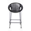 Tabouret de bar d'extérieur en acier 26 "avec corde noire Van - ensemble de 2-1138271021-1138271023