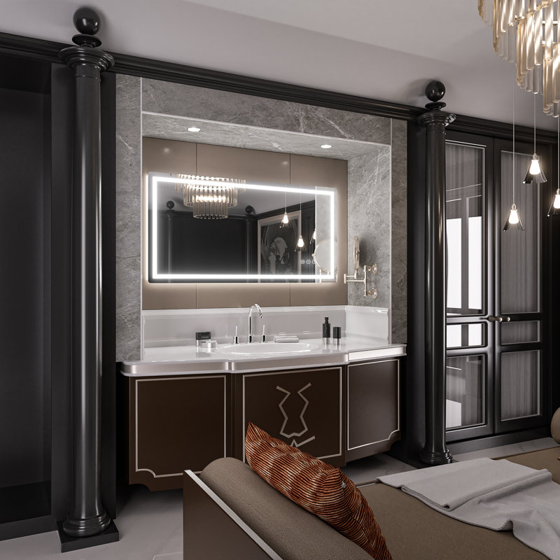 Miroir de meuble-lavabo de coin Dokes, 36 po x 72 po