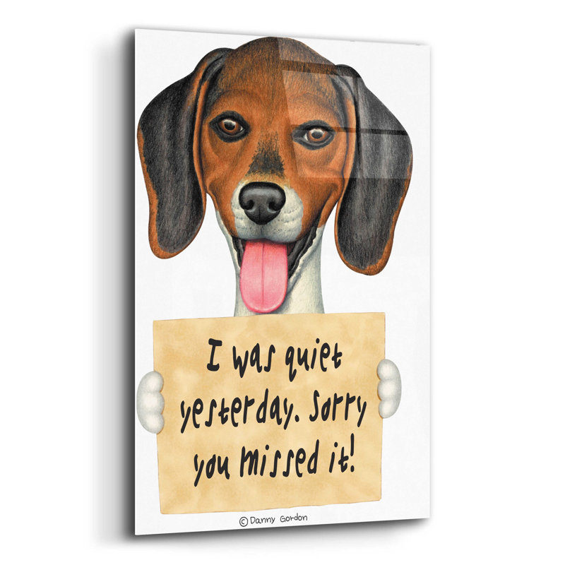 Beagle tricolore avec enseigne, H 16 po x l 12 po x P 0,13 po