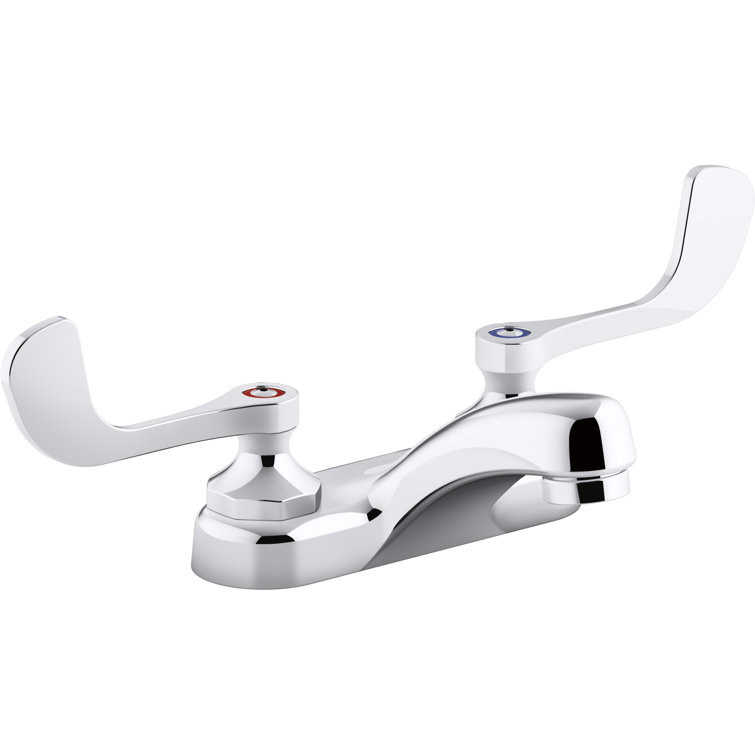 Triton Bowe 0.5 GPM Centerset Bathroom Sink Faucet with Aerated Flow and Wristblade Handles, Drain Not Included