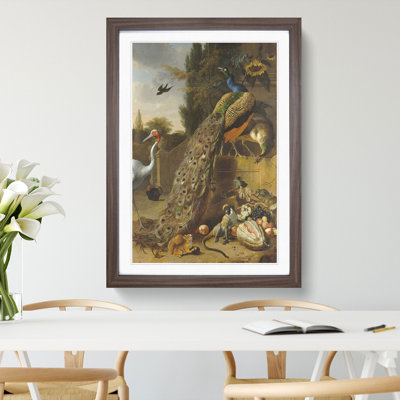 Peacocks by Melchior DHondecoeter - Framed Print