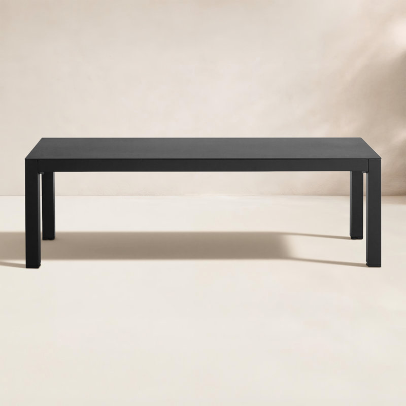 Armando Aluminum Dining Bench, Black