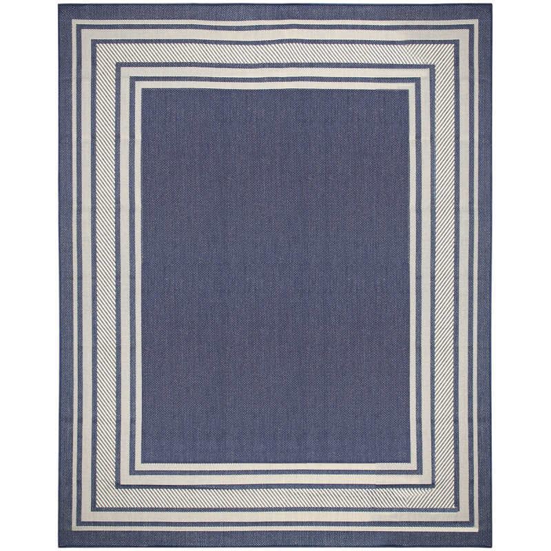 Horizon Indoor/Outdoor Modern Rug, Rectangle 9' x 12', Navy