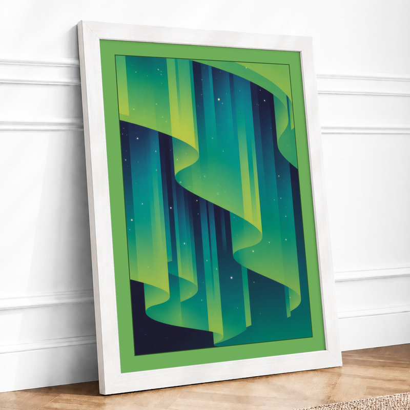 Luminous Ribbons Modern - Framed Print, A2 - 59.4 x 42.0 cm, White