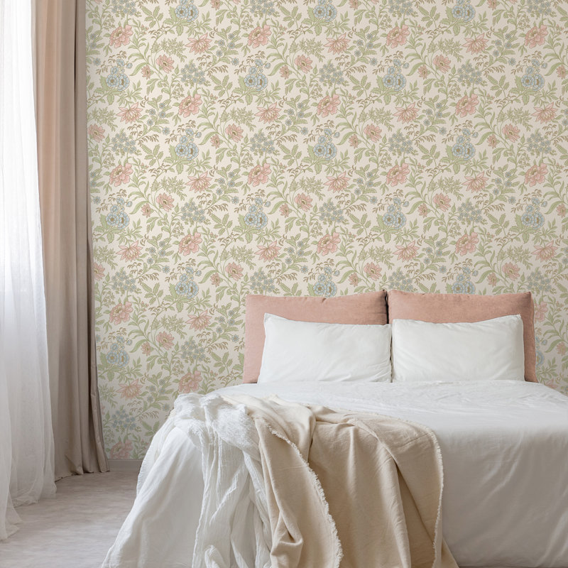 10.05m X 53cm Matte Metallic Wallpaper Roll, Pink Cream