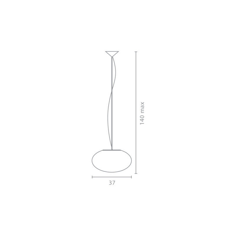 Alice 1 - Light Light Grey Pendant, 35 cm