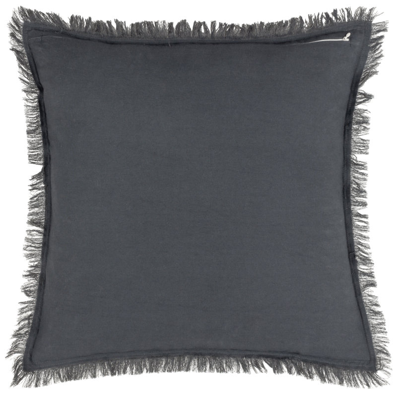 Jaye Cotton Square Throw Pillow Cover, Grey