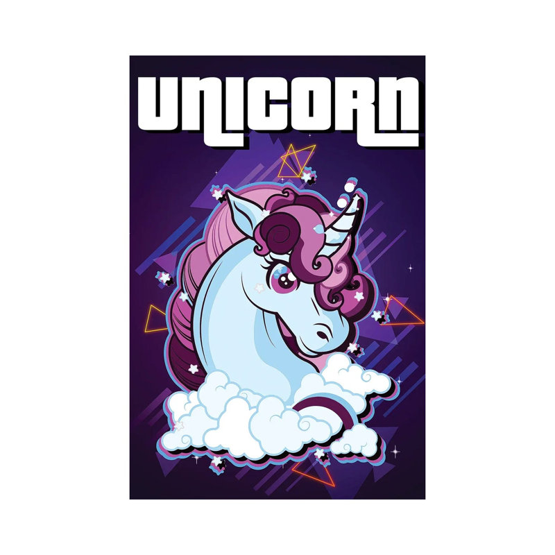 Unicorn Retro I by Gab Fernando - Wrapped Canvas Print, 20.32 cm H x 30.48 cm W