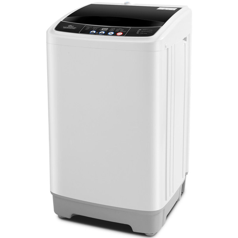 Mini machine à laver Nina 17,8 lb avec machine à laver portative 2,4 pi³ avec 10 programmes et 8 niveaux d'eau., Blanc gris