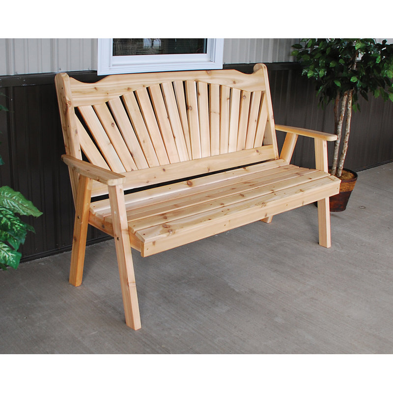 Banc de jardin en cèdre Gause Fanback, Brut, 5 pi